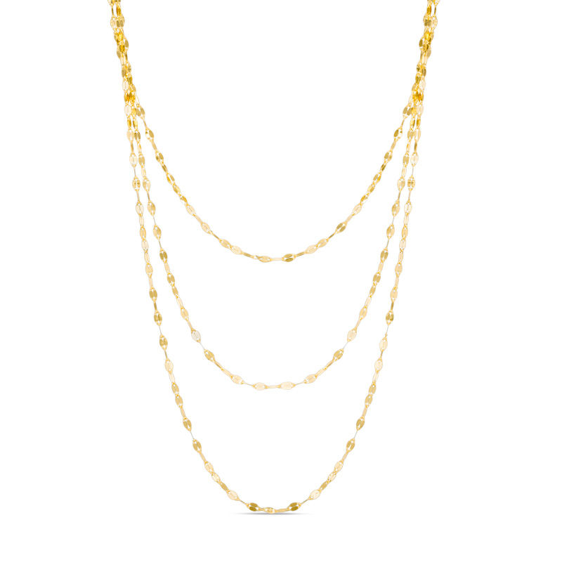 Main Image 1 of Made in Italy Triple-Strand Necklace in 14K Gold - 20"