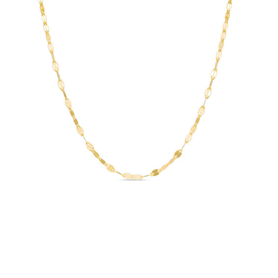 Made in Italy Mirror Flat-Link Chain Necklace in 14K Gold - 18"