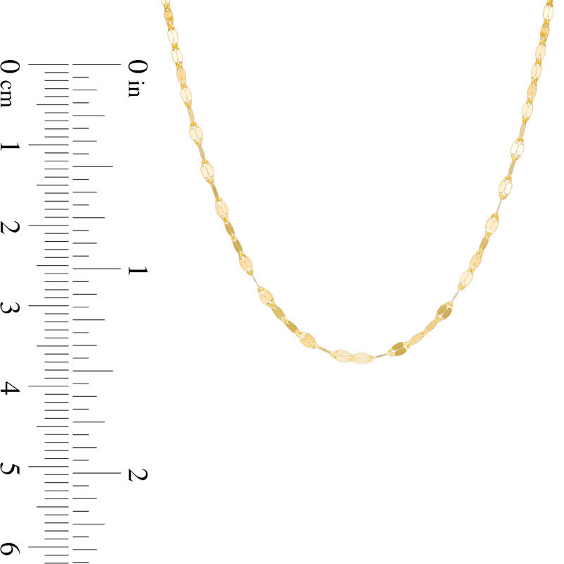 Main Image 2 of Made in Italy Mirror Flat-Link Chain Necklace in 14K Gold - 18"