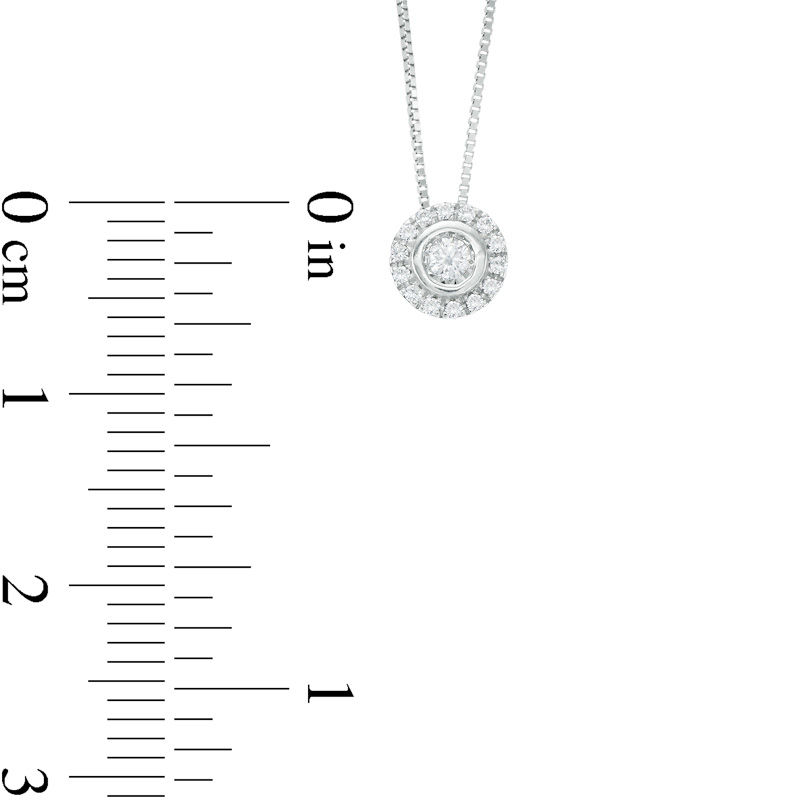 Main Image 2 of 1/10 CT. T.W. Diamond Frame Pendant in 10K White Gold