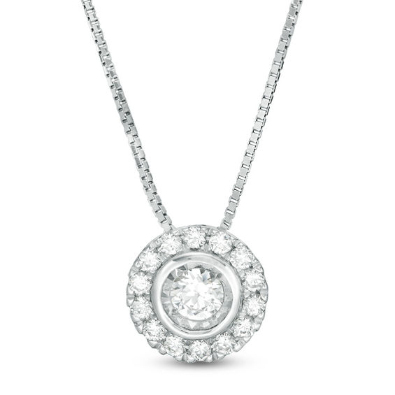 1/5 CT. T.w. Diamond Frame Pendant in 10K White Gold