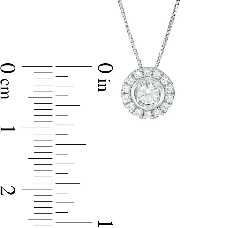 Main Image 2 of 1/3 CT. T.W. Diamond Frame Pendant in 10K White Gold