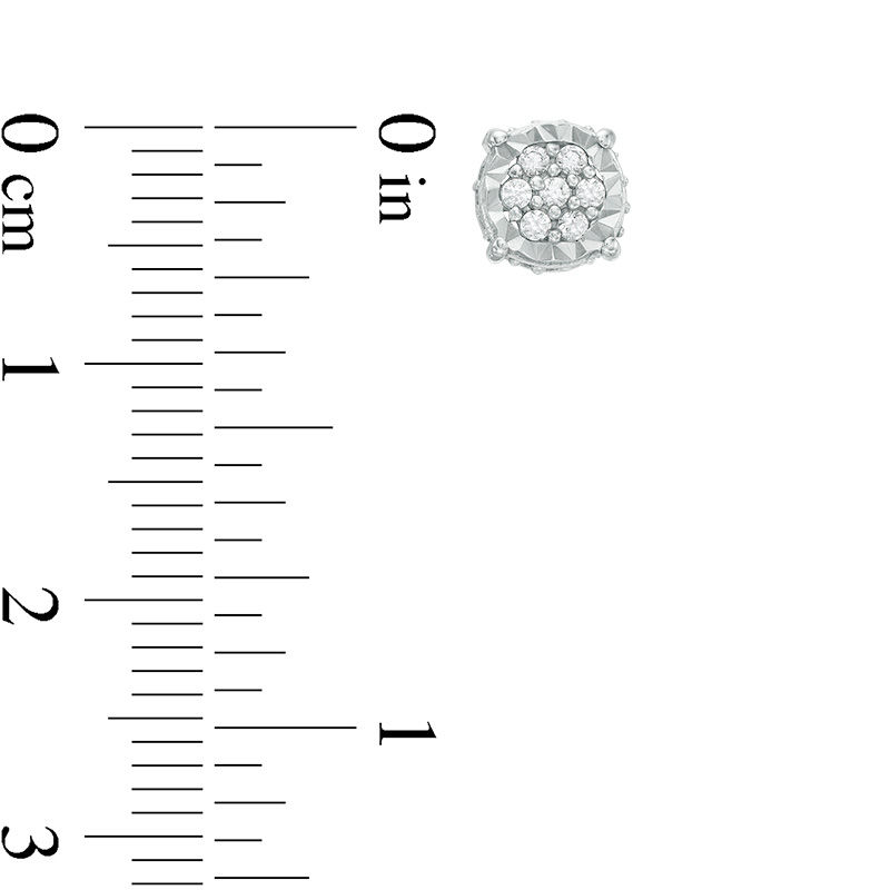 Main Image 2 of 1/4 CT. T.W. Composite Diamond Flower Stud Earrings in Sterling Silver