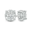 Thumbnail Image 1 of 1/3 CT. T.W. Composite Diamond Flower Stud Earrings in Sterling Silver