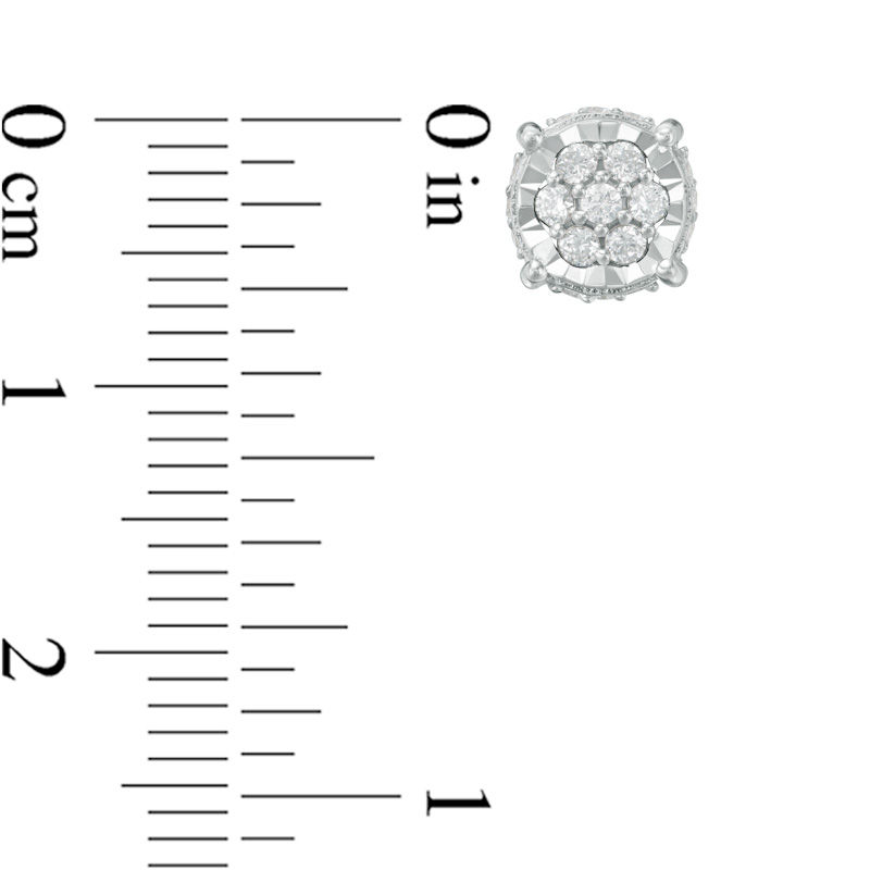 1/3 CT. T.W. Composite Diamond Flower Stud Earrings in Sterling Silver