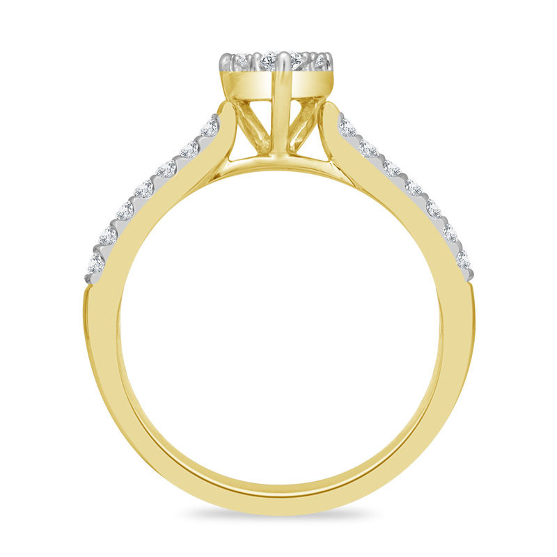 Main Image 3 of 1/2 CT. T.W. Composite Diamond Heart Engagement Ring in 14K Gold