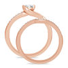 Thumbnail Image 3 of 1/2 CT. T.W. Diamond Swirl Bypass Bridal Set in 10K Rose Gold