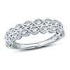 Thumbnail Image 0 of 1/3 CT. T.W. Diamond Twist Double Row Vintage-Style Anniversary Band in Sterling Silver