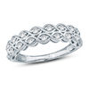 Thumbnail Image 1 of 1/3 CT. T.W. Diamond Twist Double Row Vintage-Style Anniversary Band in Sterling Silver