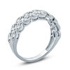 Thumbnail Image 1 of 1/3 CT. T.W. Diamond Twist Double Row Vintage-Style Anniversary Band in Sterling Silver