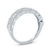 Thumbnail Image 2 of 1/2 CT. T.W. Diamond Alternating Round and Marquise Scallop Anniversary Band in 10K White Gold