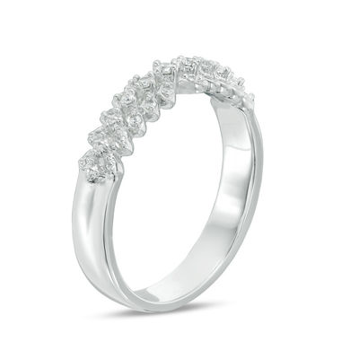 Solid 10k White Gold Round Diamond Bead Dot Stackable Engagement Wedding Anniversary Ring Band 1//20 Ct Size 7