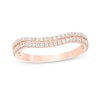 1/4 CT. T.W. Diamond Double Row Contour Anniversary Ring in 10K Rose Gold