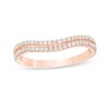 Thumbnail Image 1 of 1/4 CT. T.W. Diamond Double Row Contour Anniversary Ring in 10K Rose Gold