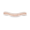 Thumbnail Image 4 of 1/4 CT. T.W. Diamond Double Row Contour Anniversary Ring in 10K Rose Gold