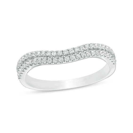 1/4 CT. T.w. Diamond Double Contour Anniversary Band in 10K White Gold