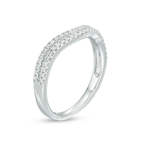 1/4 CT. T.w. Diamond Double Contour Anniversary Band in 10K White Gold