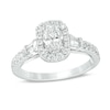 Thumbnail Image 1 of Vera Wang Love Collection 1 CT. T.W. Certified Oval Diamond Frame Engagement Ring in 14K White Gold (I/SI2)