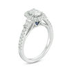 Thumbnail Image 2 of Vera Wang Love Collection 1 CT. T.W. Certified Oval Diamond Frame Engagement Ring in 14K White Gold (I/SI2)