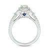 Thumbnail Image 3 of Vera Wang Love Collection 1 CT. T.W. Certified Oval Diamond Frame Engagement Ring in 14K White Gold (I/SI2)