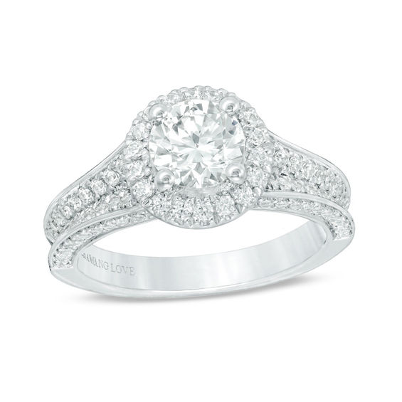 Vera Wang Love Collection 1-3/4 CT. T.w. Certified Diamond Frame Engagement Ring in Platinum (I/Si2)