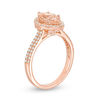Thumbnail Image 1 of Marquise Morganite and 1/3 CT. T.W. Diamond Frame Double Row Ring in 10K Rose Gold