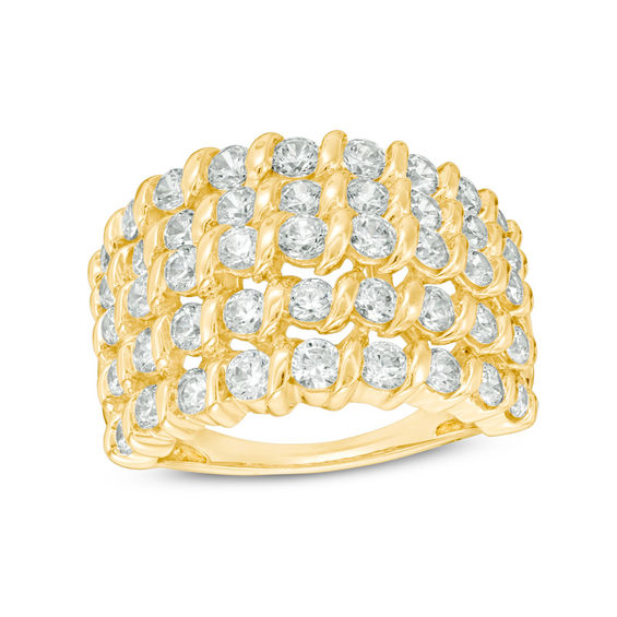 2 CT. T.w. Diamond Spiral Multi-Row Anniversary Ring in 10K Gold