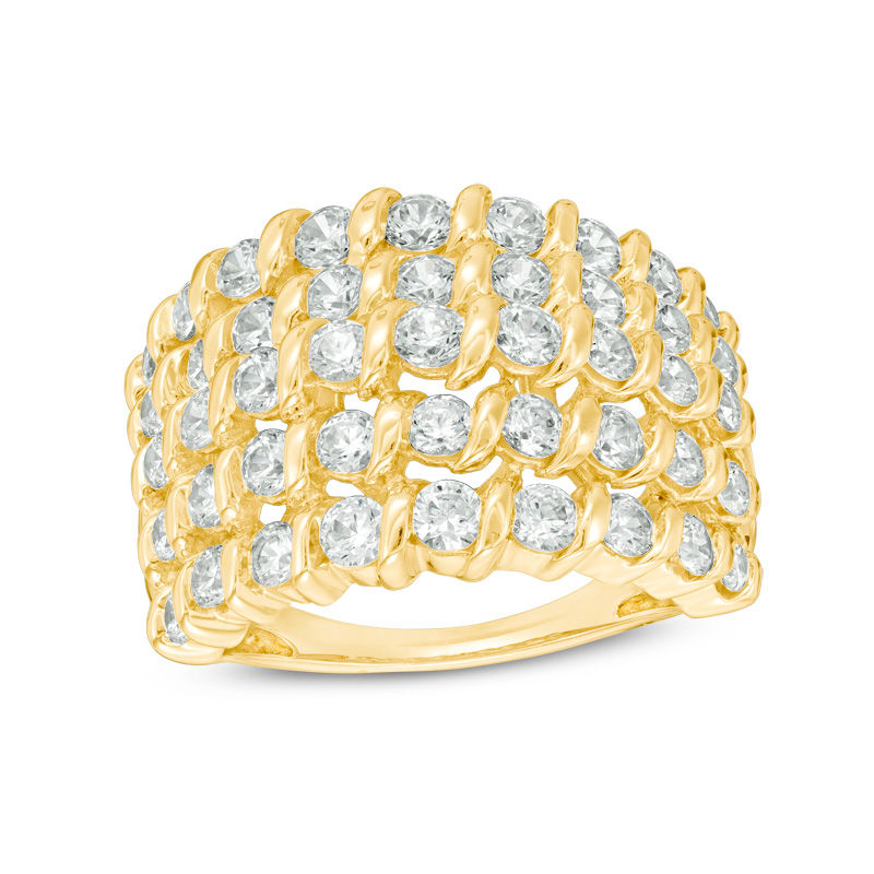 Main Image 1 of 2 CT. T.W. Diamond Spiral Multi-Row Anniversary Ring in 10K Gold