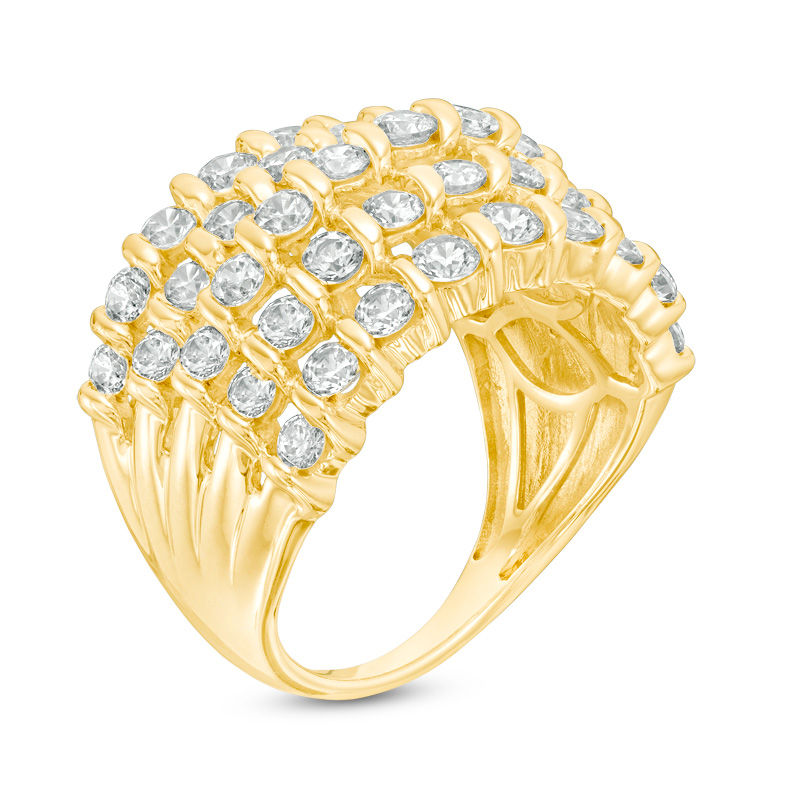 2 CT. T.W. Diamond Spiral Multi-Row Anniversary Ring in 10K Gold