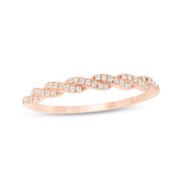 Wedding Bands Zales T W Diamond Twist Anniversary Band In 10k Rose Gold