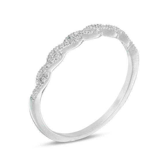 1/10 CT. T.w. Diamond Twist Anniversary Band in 10K White Gold