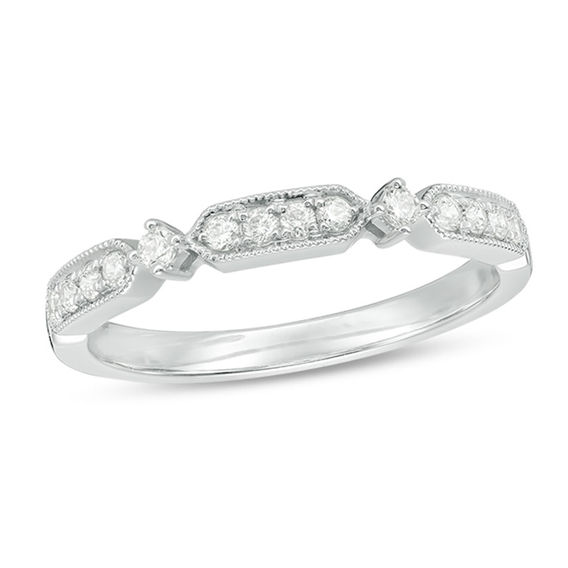 Main Image 1 of 1/5 CT. T.W. Diamond Art Deco Vintage-Style Band in 10K White Gold