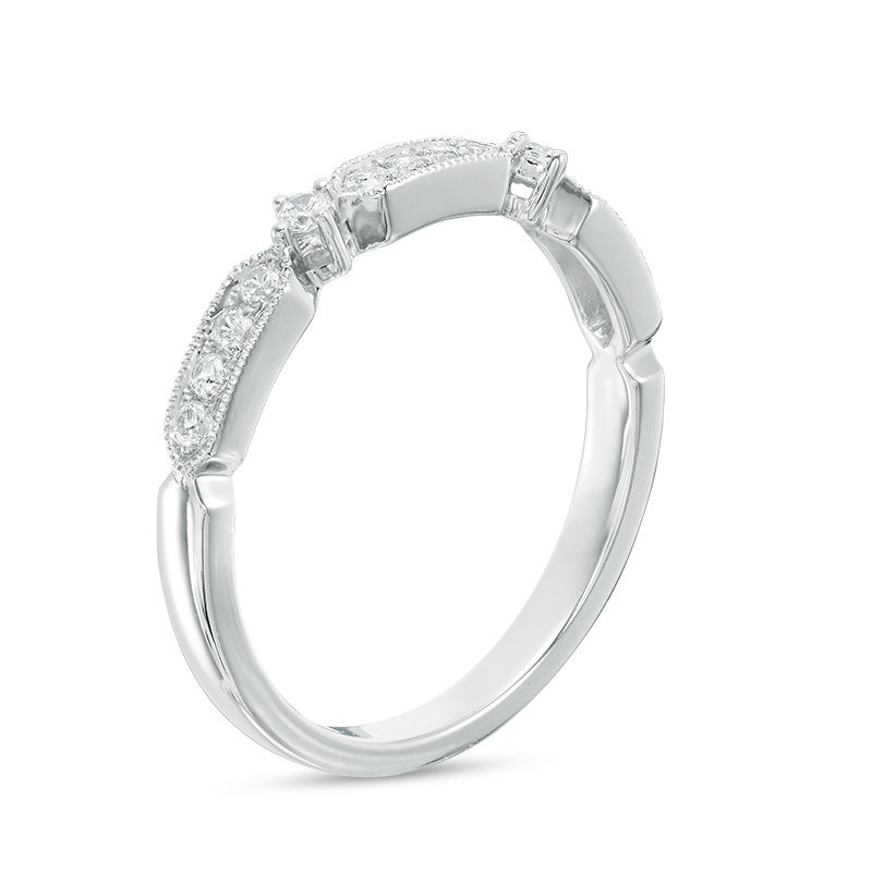 Main Image 2 of 1/5 CT. T.W. Diamond Art Deco Vintage-Style Band in 10K White Gold