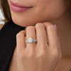 Thumbnail Image 3 of 1-1/5 CT. T.W. Certified Emerald-Cut Diamond Frame Bridal Set in 14K White Gold (I/SI2)