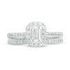 Thumbnail Image 6 of 1-1/5 CT. T.W. Certified Emerald-Cut Diamond Frame Bridal Set in 14K White Gold (I/SI2)