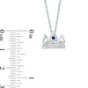 Thumbnail Image 1 of Lab-Created Blue and White Sapphire Tiara Pendant in Sterling Silver