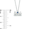 Thumbnail Image 2 of Lab-Created Blue and White Sapphire Tiara Pendant in Sterling Silver