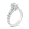 Thumbnail Image 2 of 1-1/5 CT. T.W. Certified Oval Diamond Frame Bridal Set in 14K White Gold (I/SI2)