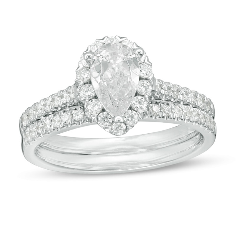 1 1 5 CT T W Certified Pear Shaped Diamond Frame Bridal  