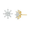 Thumbnail Image 1 of 1/2 CT. T.W. Baguette and Round Diamond Sunburst Stud Earrings in 10K Gold