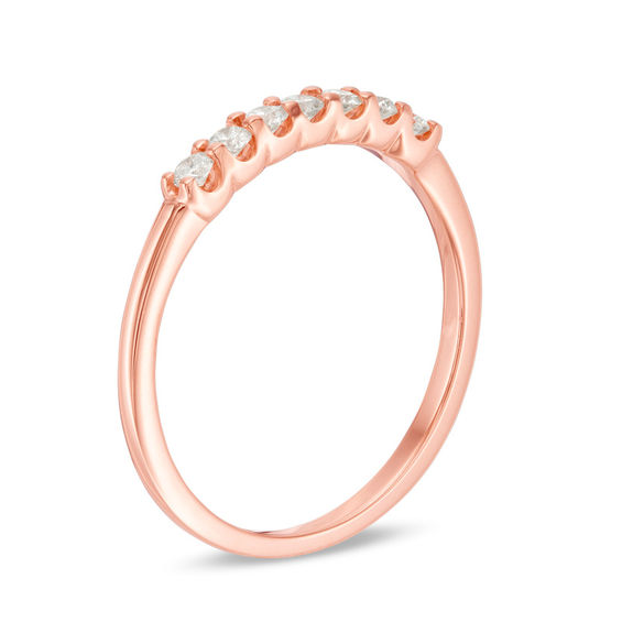1/4 CT. T.W. Certified Diamond Seven Stone Anniversary Band in 14K Rose Gold (I/I1) 1/4 CT. T.W. Certified Diamond Seven Stone Anniversary Band in 14K Rose Gold (I/I1)
