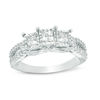 Thumbnail Image 1 of 1 CT. T.W. Princess-Cut Diamond Past Present Future® Engagement Ring in 10K White Gold