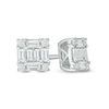 Thumbnail Image 0 of 1/4 CT. T.W. Baguette and Round Composite Diamond Stud Earrings in 10K White Gold