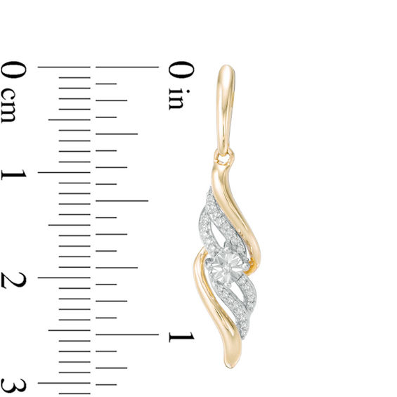 1/10 CT. T.w. Diamond Flame Drop Earrings in 10K Gold