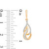 Thumbnail Image 2 of 1/3 CT. T.W. Baguette and Round Diamond Double Teardrop Earrings in 10K Gold