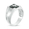 Thumbnail Image 1 of Men's Octagon Onyx and Diamond Accent Vintage-Style Signet Ring in 10K White Gold