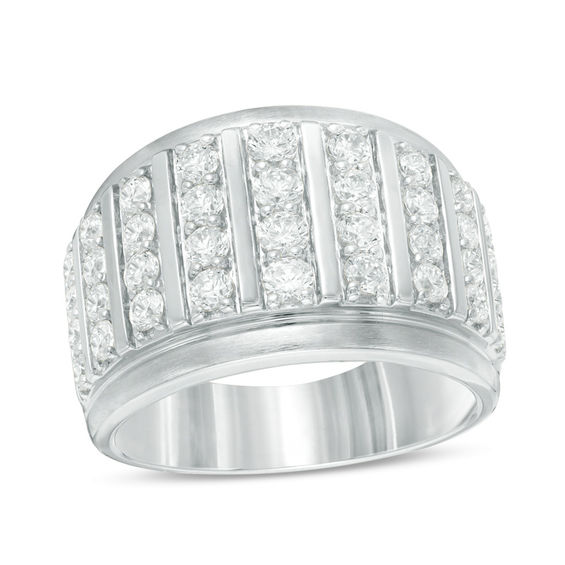 Men's 2 CT. T.w. Diamond Multi-Row Ring in 10K White Gold