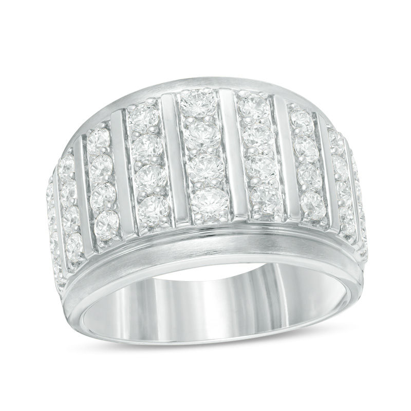 Men's 2 CT. T.W. Diamond Multi-Row Ring in 10K White Gold