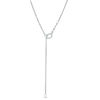 Thumbnail Image 2 of Vera Wang Love Collection Blue Sapphire and 1/15 CT. T.W. Diamond Alternating Bar Necklace in Sterling Silver - 19"