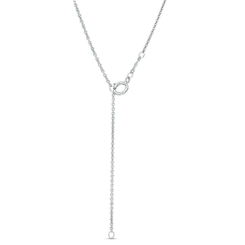 Main Image 2 of Vera Wang Love Collection Blue Sapphire and 1/15 CT. T.W. Diamond Alternating Bar Necklace in Sterling Silver - 19"